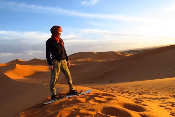 sandboarding in Merzouga desert