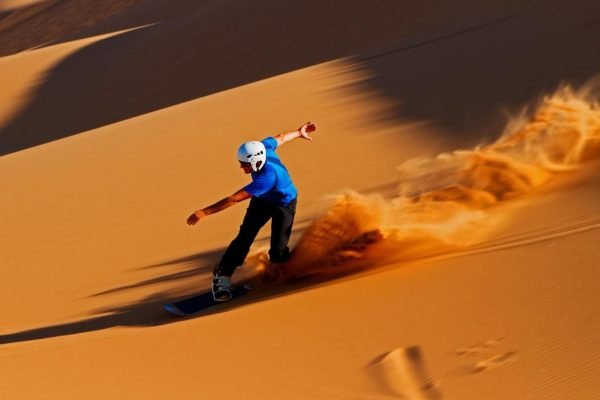 sandboarding in Merzouga desert