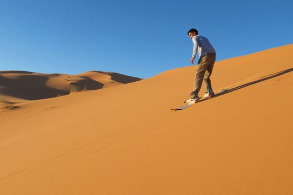 sandboarding in Merzouga desert